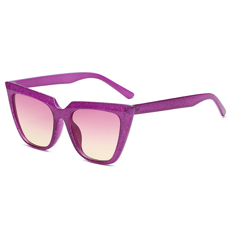 UNOC 2021 Newest Cat Eye Square Candy Color Frame Sun Glasses Summer Beach Black Womens Sunglasses