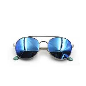Vintage good quality steampunk round blue sunglasses
