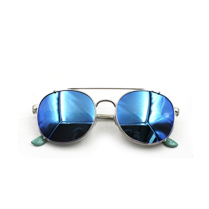 Vintage good quality steampunk round blue sunglasses