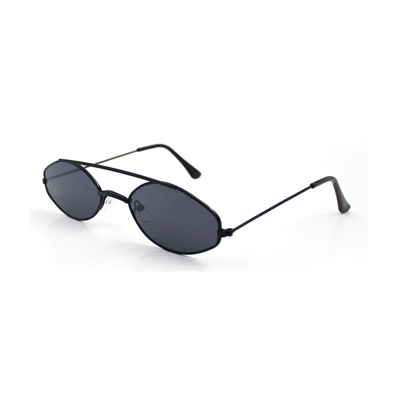 2021 New metal frame silver mirror lens small oval sunglasses