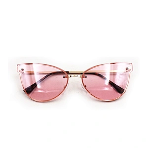 Classic cat eye slim metal frame sunglasses