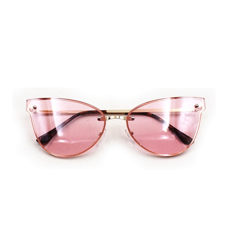 Classic cat eye slim metal frame sunglasses
