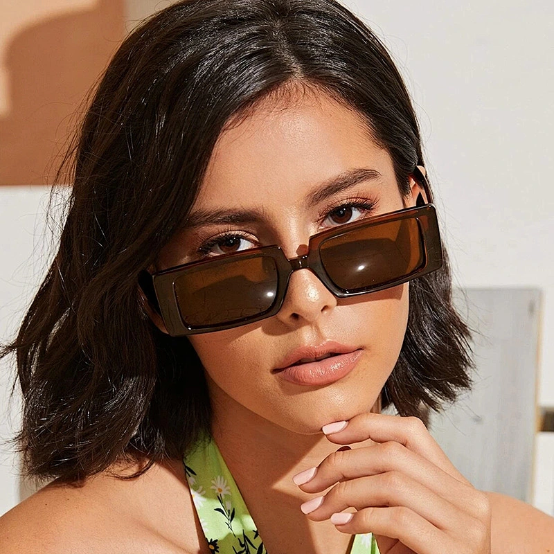 2020 Newest Fashion Small Frame Sunglasses Neno Green Rectangle Shape Sun Glasses Womens Shade Sunglasses