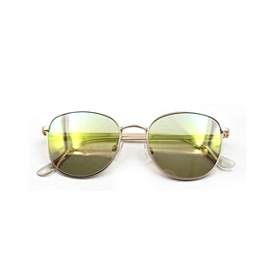 2021 New products retro light gold blank slim metal sunglasses