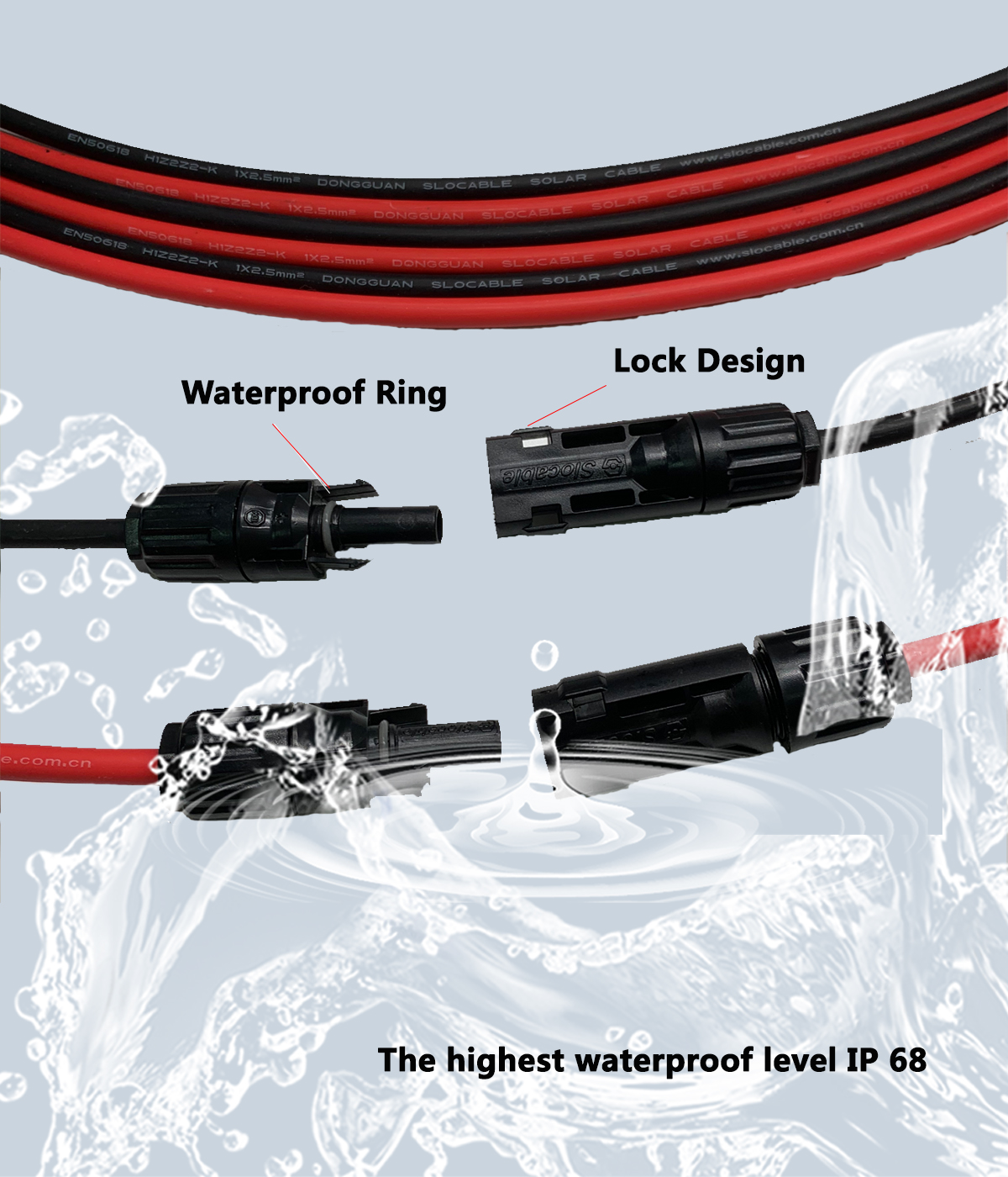 1500V DC solar cable connector for PV system