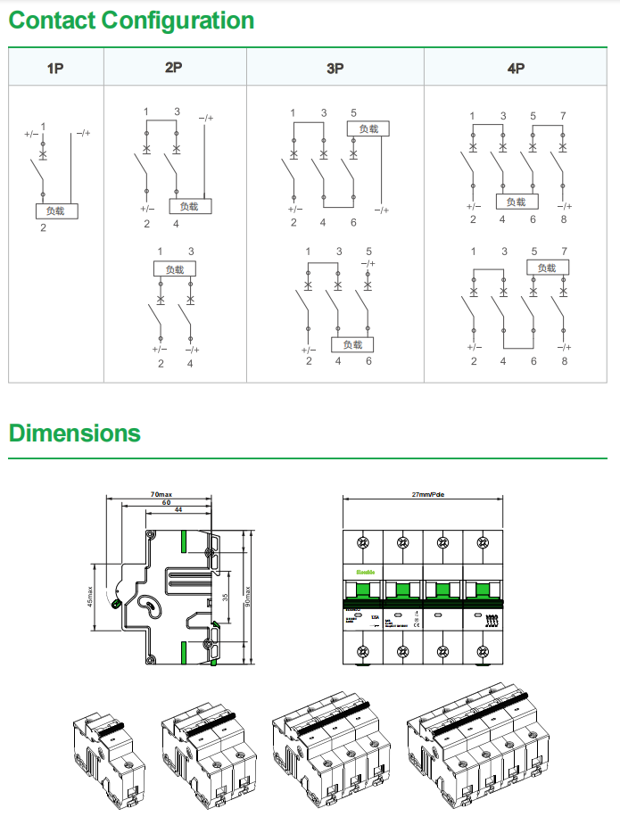 125A DC MCB Circuit Breaker for Solar Energy