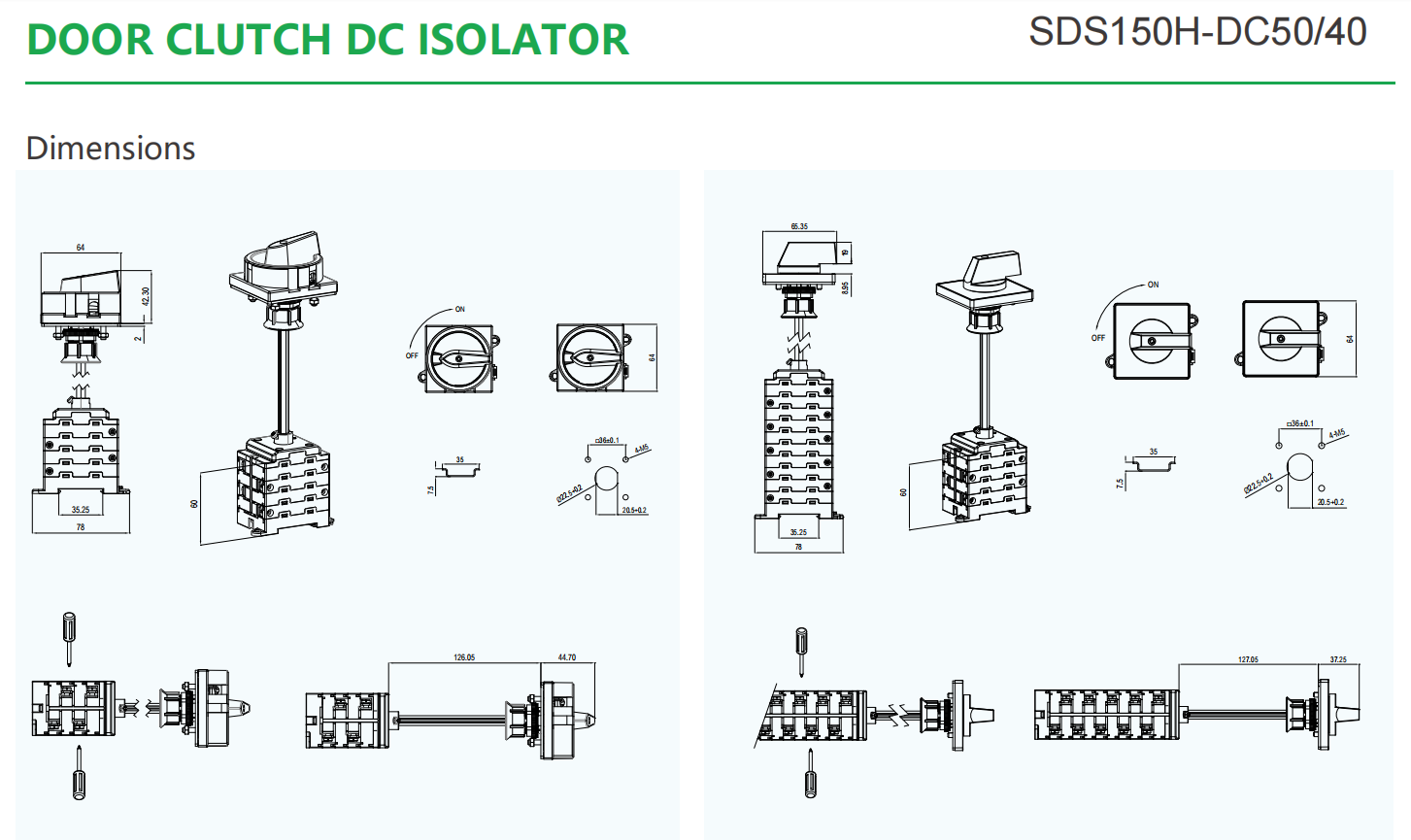 Door Clutch Waterproof DC Isolator Switch