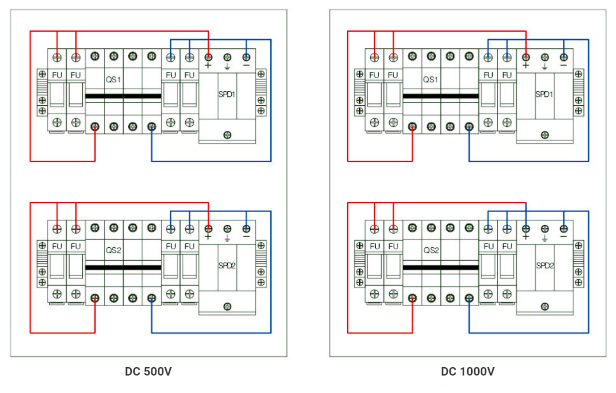500V/1000V DC combiner box 4 IN 2 OUT