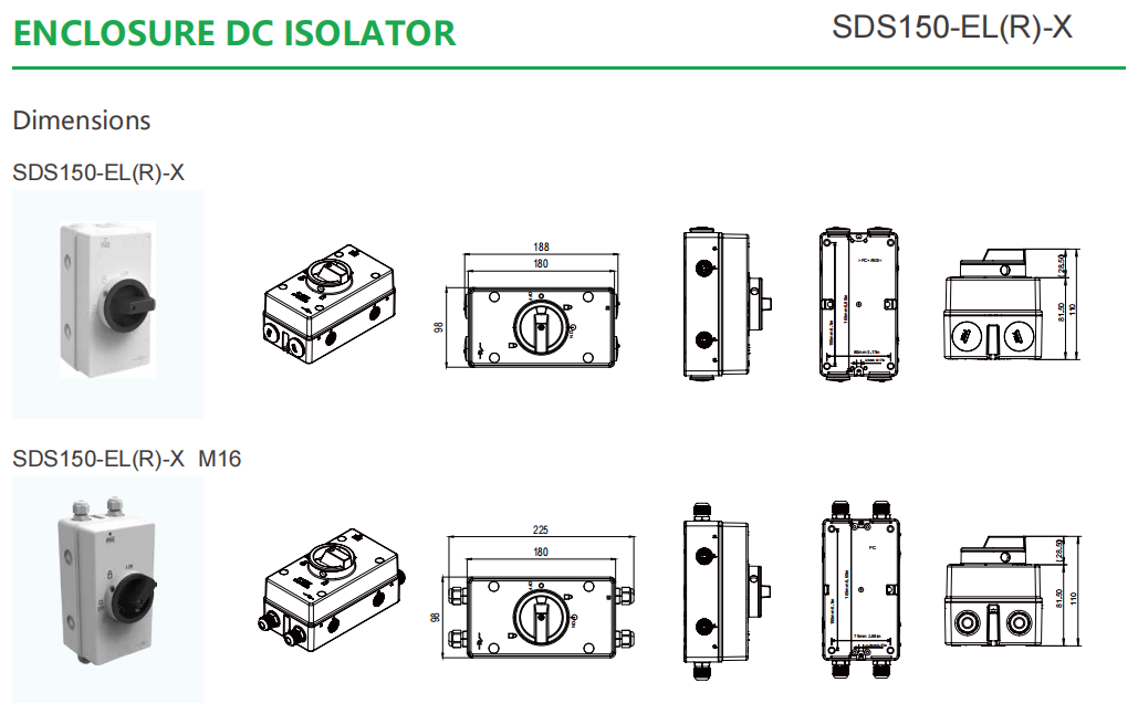 Waterproof Enclosure DC Isolator Switch