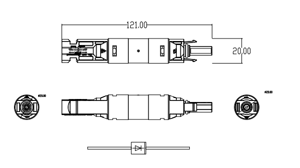 PV Diode Connector 1000V/1500V DC