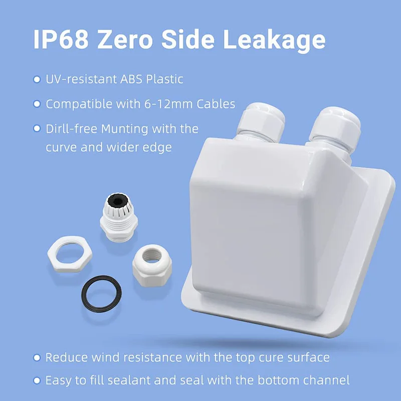 Waterproof ABS Mounting Double Hole Solar Cable Entry Gland