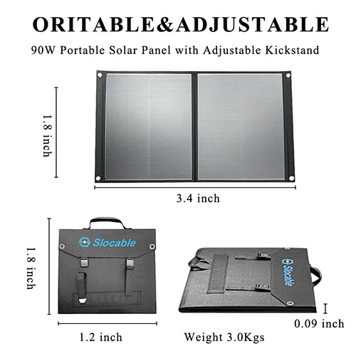 90W Foldable Solar Panel Charger Kit