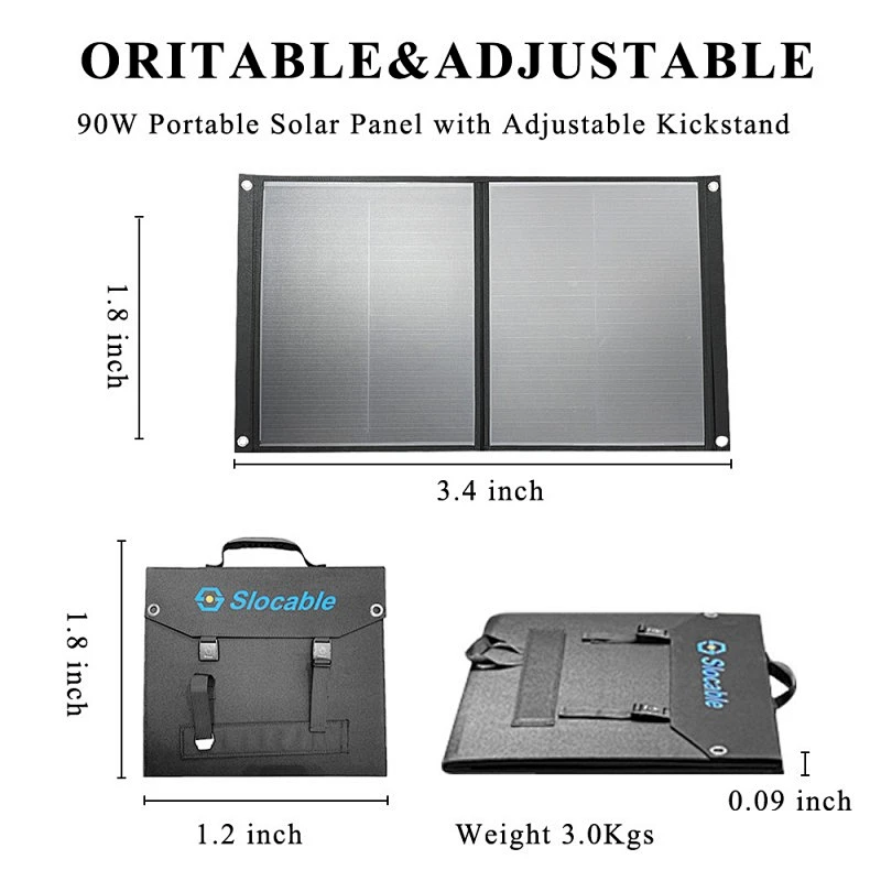 90W Foldable Solar Panel Charger Kit