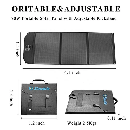 70W Monocrystalline Foldable Solar Panel Charger Kit