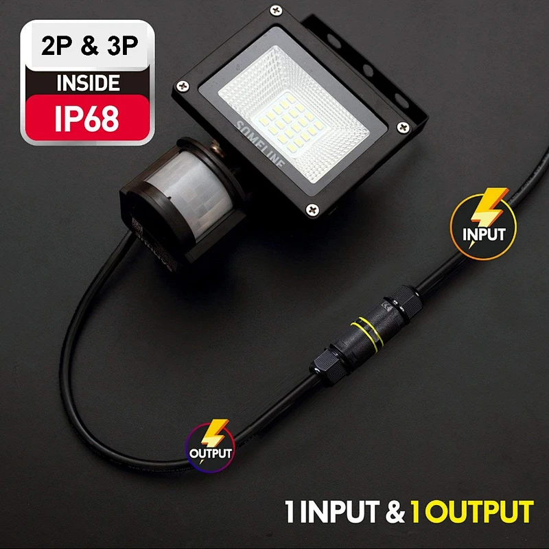 2P/3P 9A Electric Power Waterproof Connector