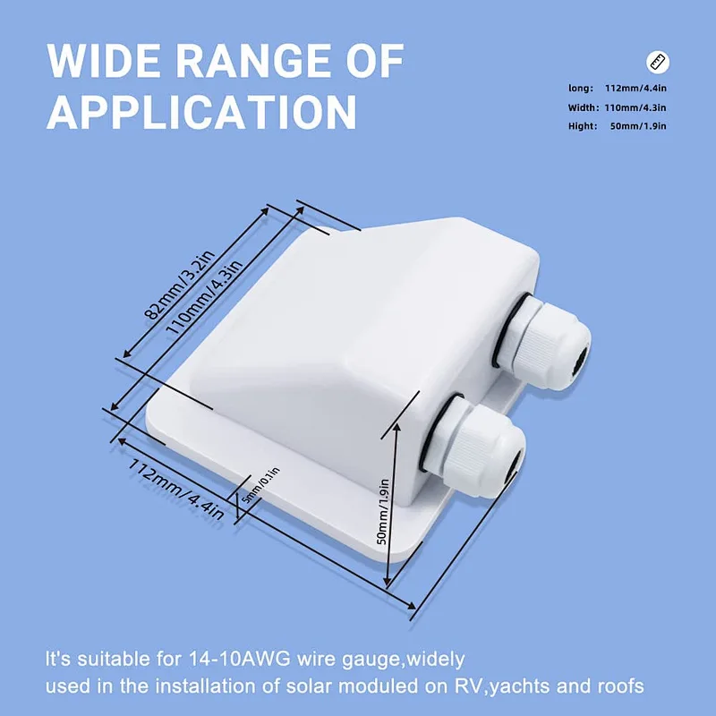 Waterproof ABS Mounting Double Hole Solar Cable Entry Gland