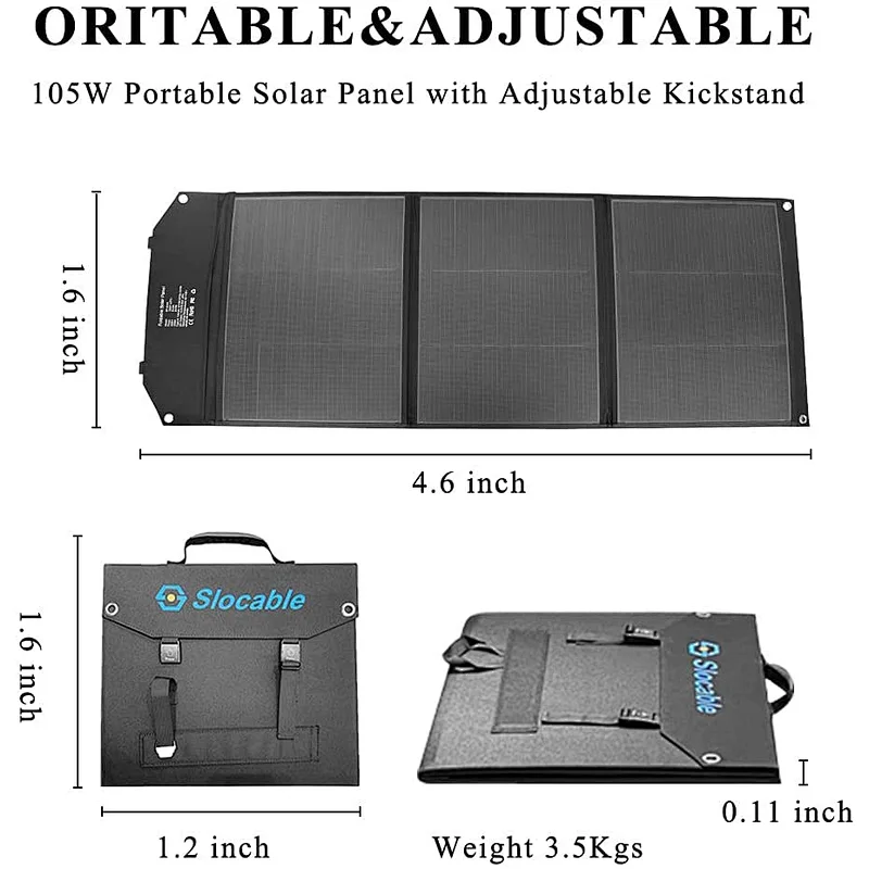 105W Portable Foldable Solar Panel Charger