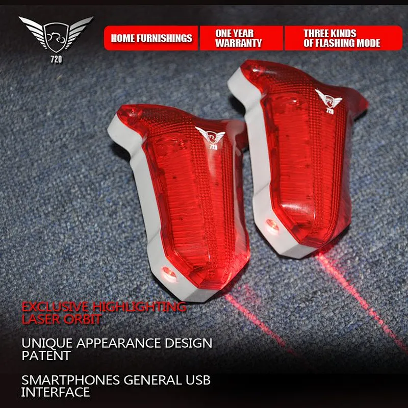 bike safety back rear led taillight 3 mode