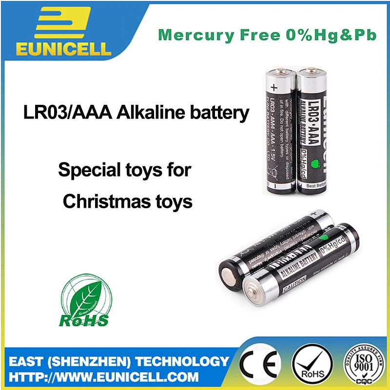 Hot Selling Blister Packed Toy Cars Mercury Free Black LR03 AAA Alkaline 1.5V Dry Cell Battery