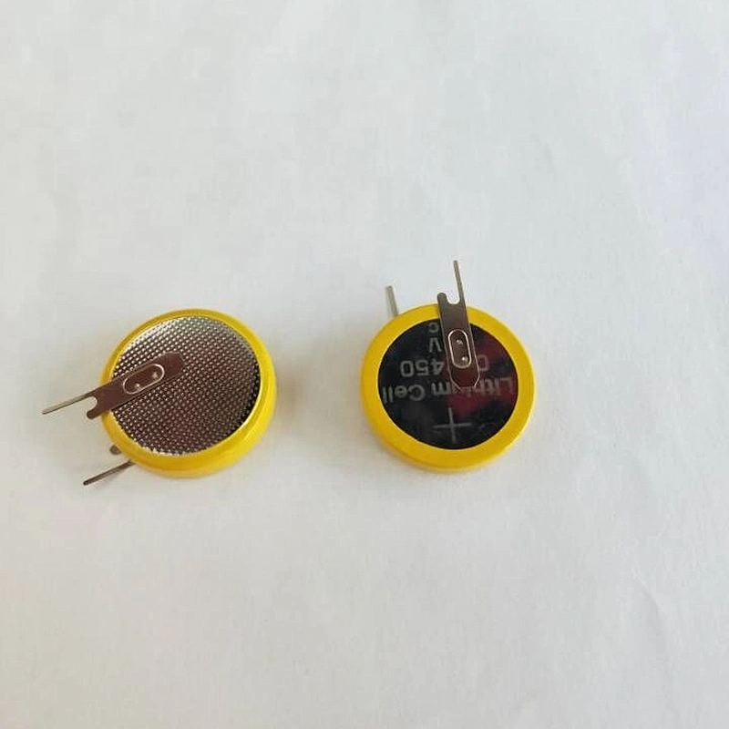 High Capacity 600mAh cr2450 3v Lithium Button Cell Battery cr 2450 Solder Tabs