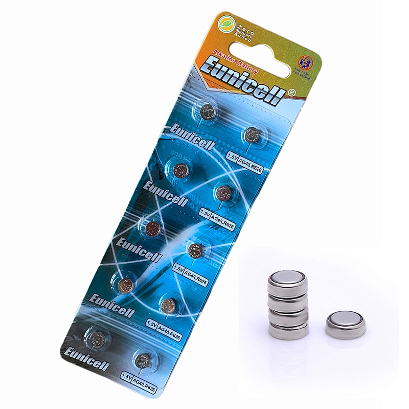 AG button cell battery pack, 24/packs AG1.AG3.AG4.AG10.AG12.AG13 Eunicell alkaline battery