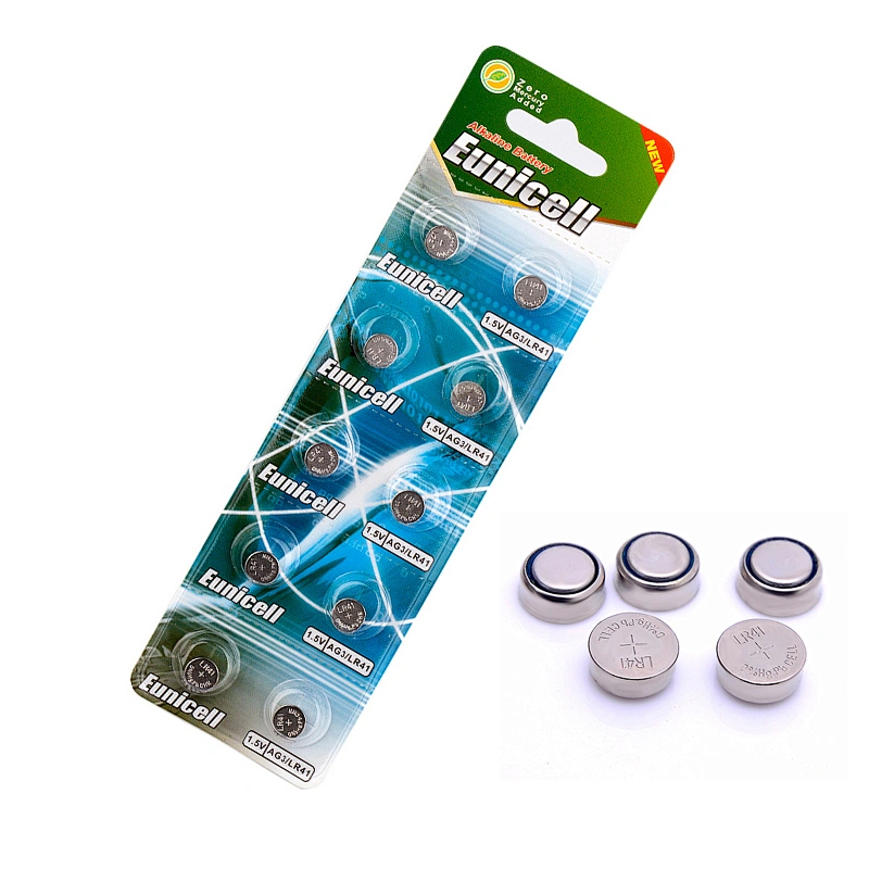 Eunicell Calculator Green Cell Mercury Free LR41 1.5v Alkaline Button Cell
