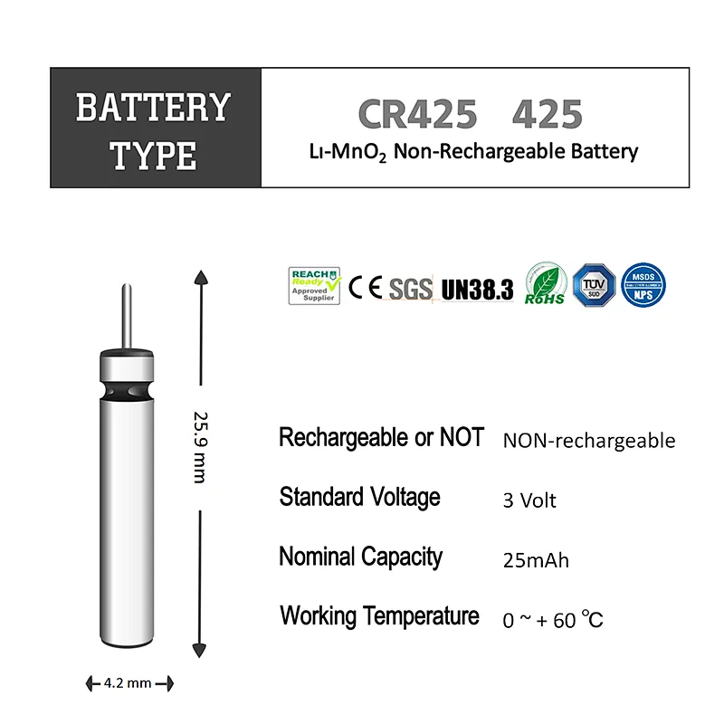 Eunicell/OEM experienced cr311 cr322 cr425 cr435 batteries night fishing accessories