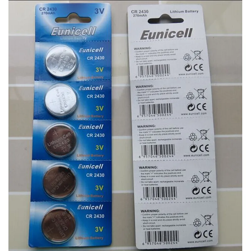 Eunicell CR2430 Lithium Manganese Dioxide Primary Coin Cell Battery