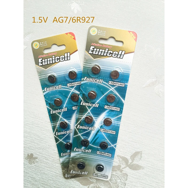 AG7 LR927 SR927 CR927 0% Hg Alkaline button cell
