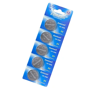 High Capacity 600mAh cr2450 3v Lithium Button Cell Battery cr 2450 Solder Tabs