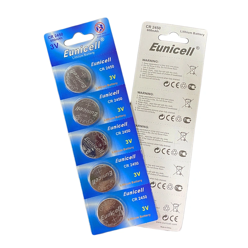 CR2450 DL450, BR2450 3V Lithium Coin Cell Button Battery Eunicell