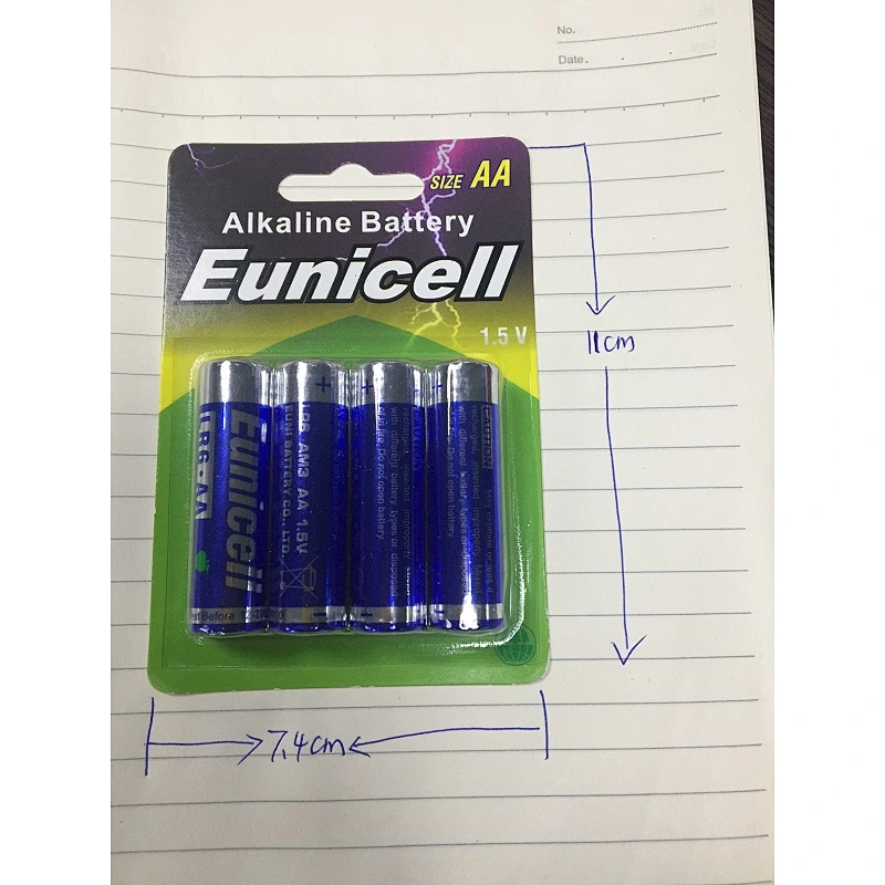 Eunicell New package high capacity 1.5v aa alkaline battery lr6
