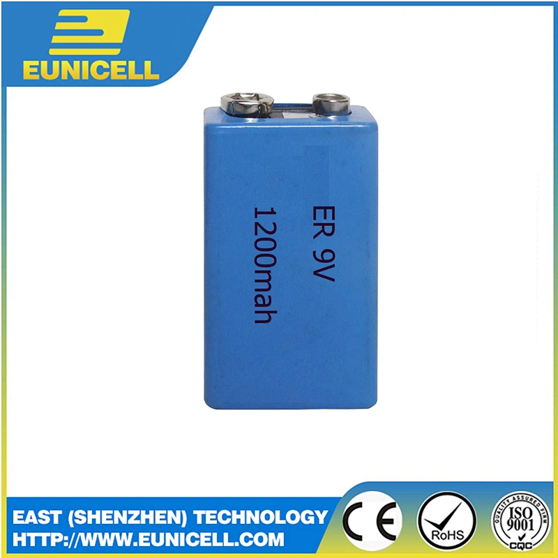 ER9V 9V  Lithium Thionyl Chloride Battery 1200mAh ER9V CR9V