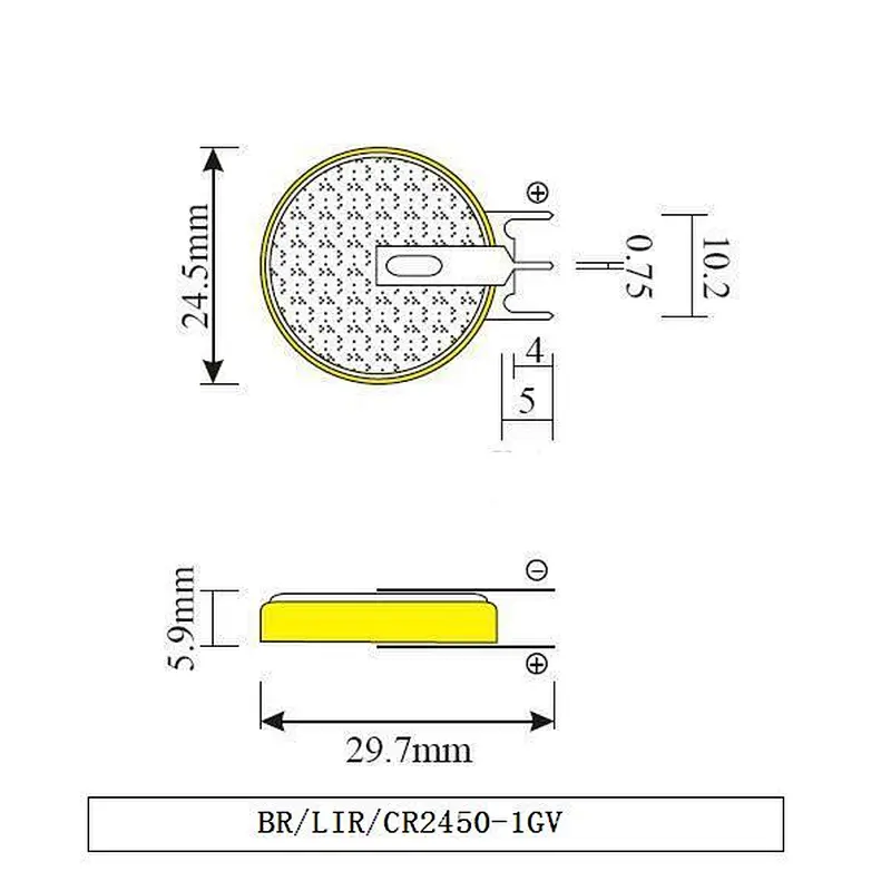 lithium battery 3V CR2450 with solder tabs cr2450 coin cell battery
