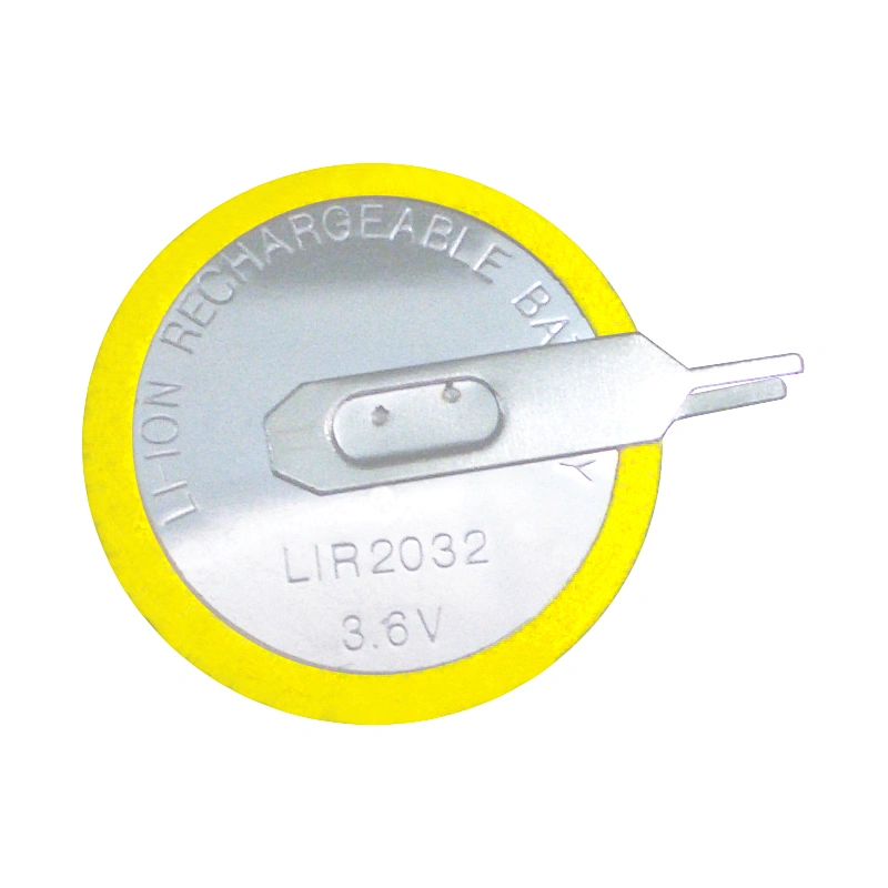 Rechargeable li ion 3.6v CR2032 NCR2032 LIR2032 lithium button cell battery