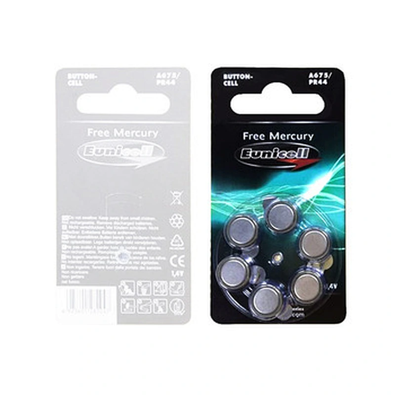 Shenzhen Eunicell 1.45V A675P 675 A675 PR44 Hearing Aid Battery For Hearing Aid Artificial Cochlea