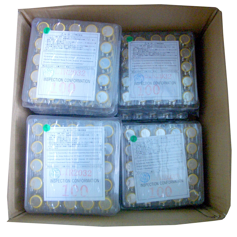 Rechargeable li ion 3.6v CR2032 NCR2032 LIR2032 lithium button cell battery