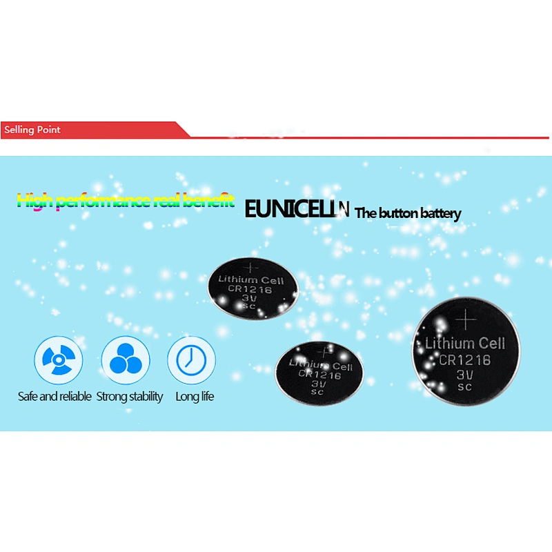 Micro cr1216 3v 25mah lithium button cell battery for medical instruments