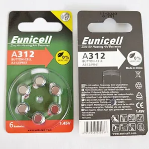High performance hearing aid battery a312 pr41
