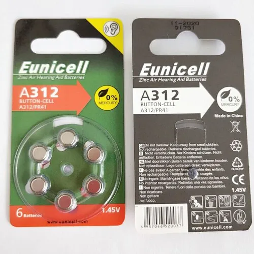 High performance hearing aid battery a312 pr41