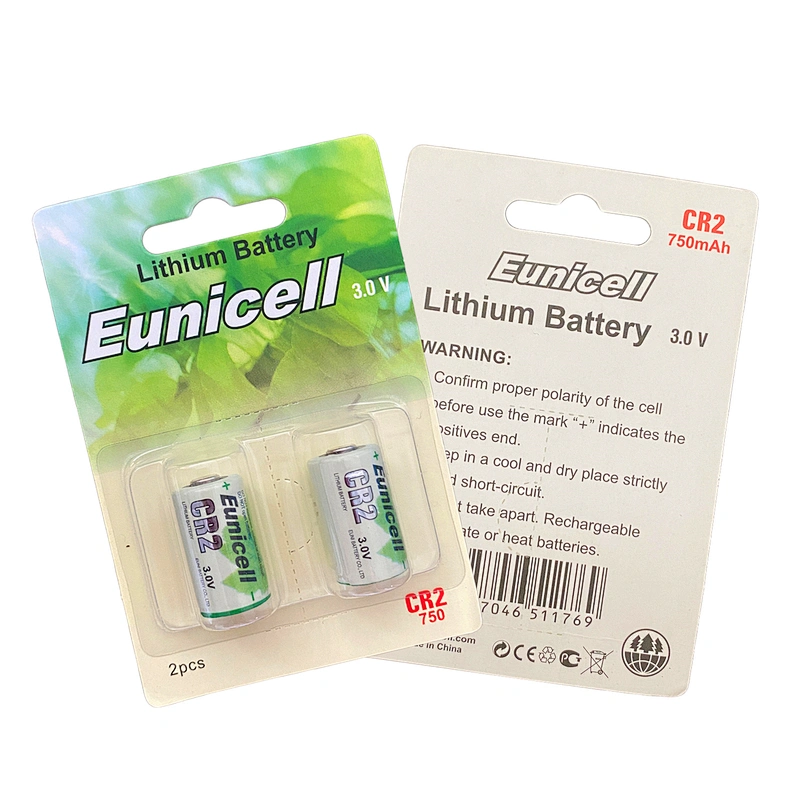 Eunicell 3v cr2 lithium battery 850mah for cameras and flashlights