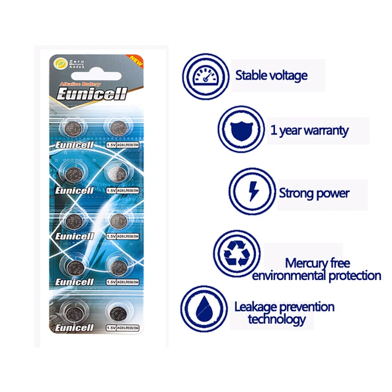 Alkaline Battery AG9 SR936SW, SR936, 625, 394, GP394, L936, LR936, SR45 From Eunicell battery