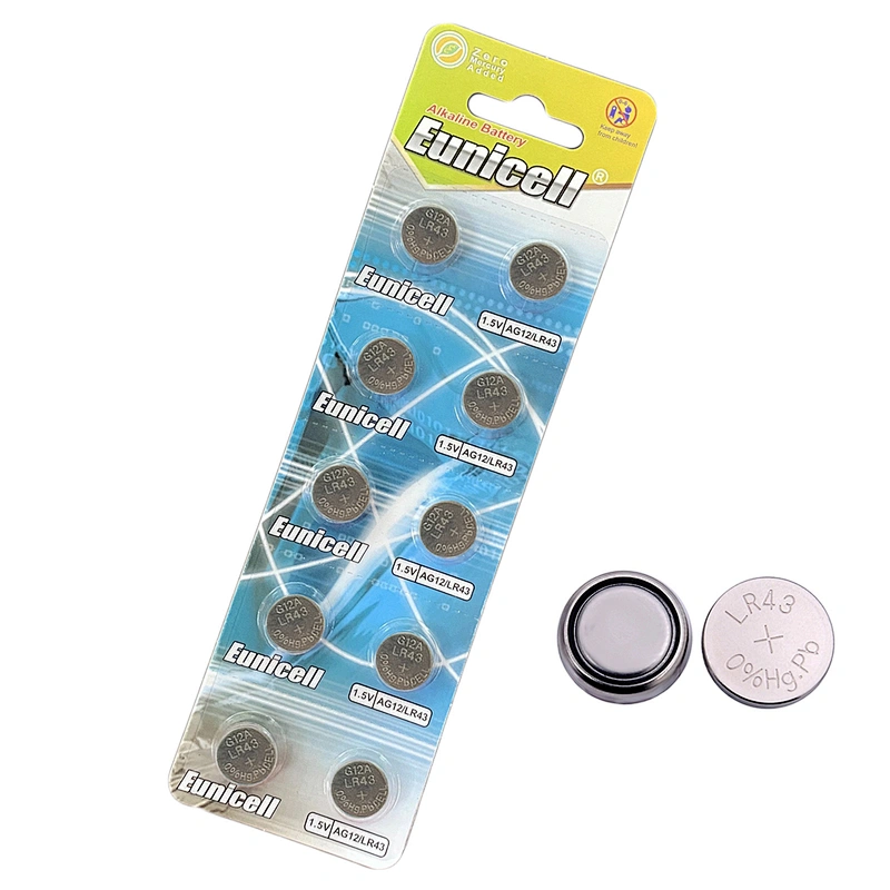 Non-rechargeable lr43 / AG12 Alkaline button cell battery AG12 A86 V12GA L1142