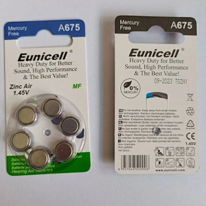 Eunicell brands a675 p675 pr44 lr44 1.4v hearing aid battery 675
