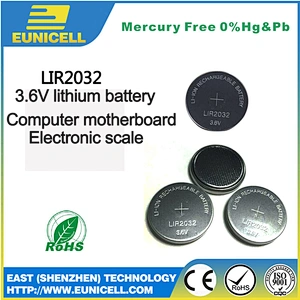 Long discharge 3.6V Lir2032 Wearable Device Coin Battery for Watch