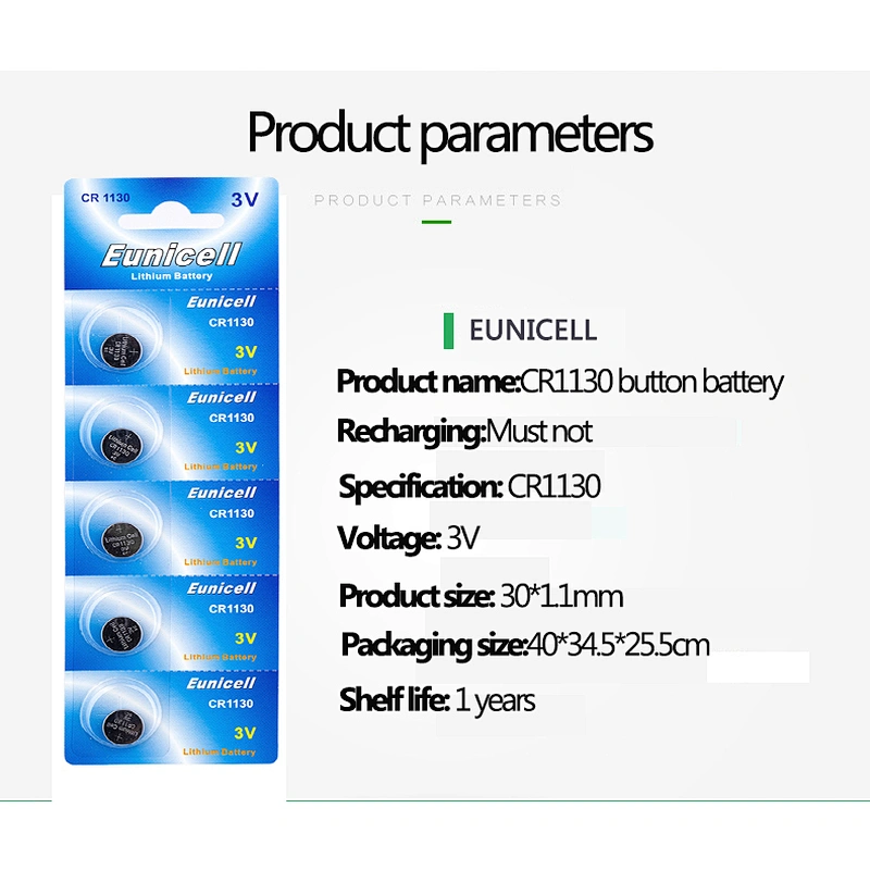 Micro cr1130 3v 40mah lithium button cell battery for electronic products