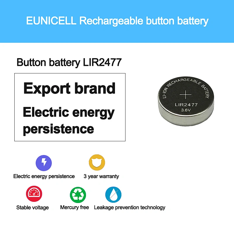 LIR2477 3.6v li-ion rechargeable battery