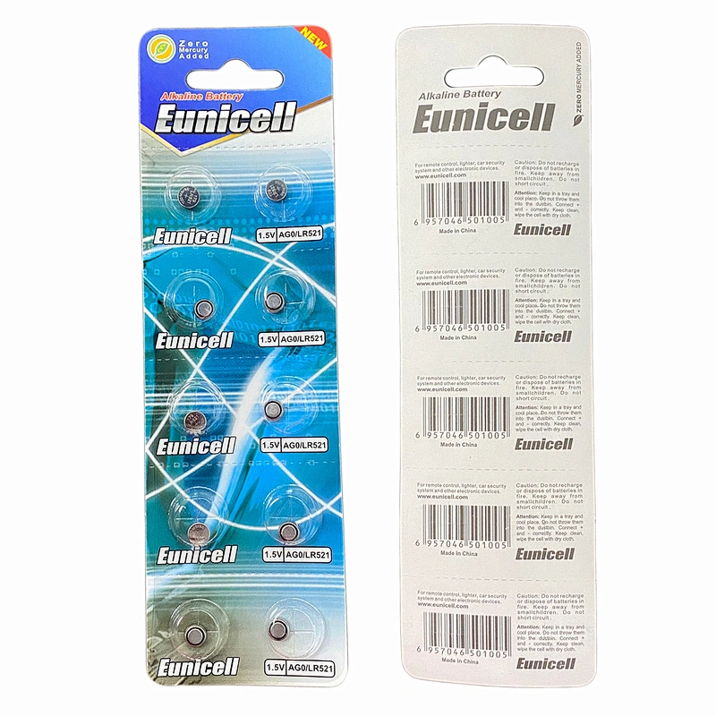 1.5v LR44 ag13 LR41 ag3 ag10  ag1 ag12 LR43 0% Hg Pb button cell battery Eunicell battery