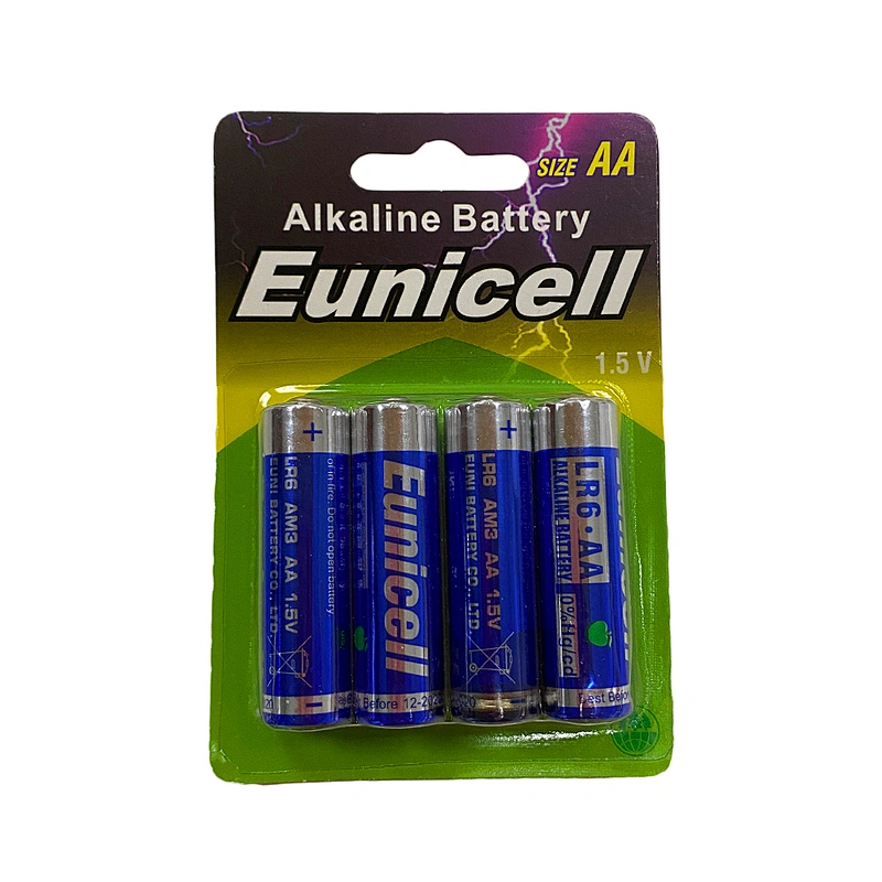 Good Quality  AA / LR6 Eunicell Alkaline Power AA Batteries pack of 4