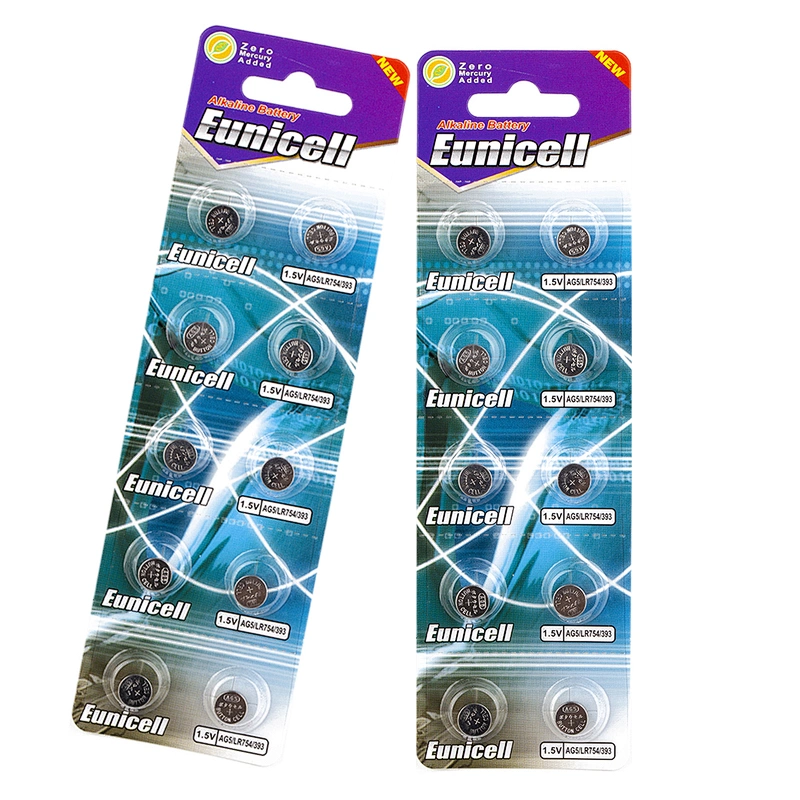 LR754 AG5 SR754 393 1.5V 58mAh Alkaline Button Coin Watch Battery